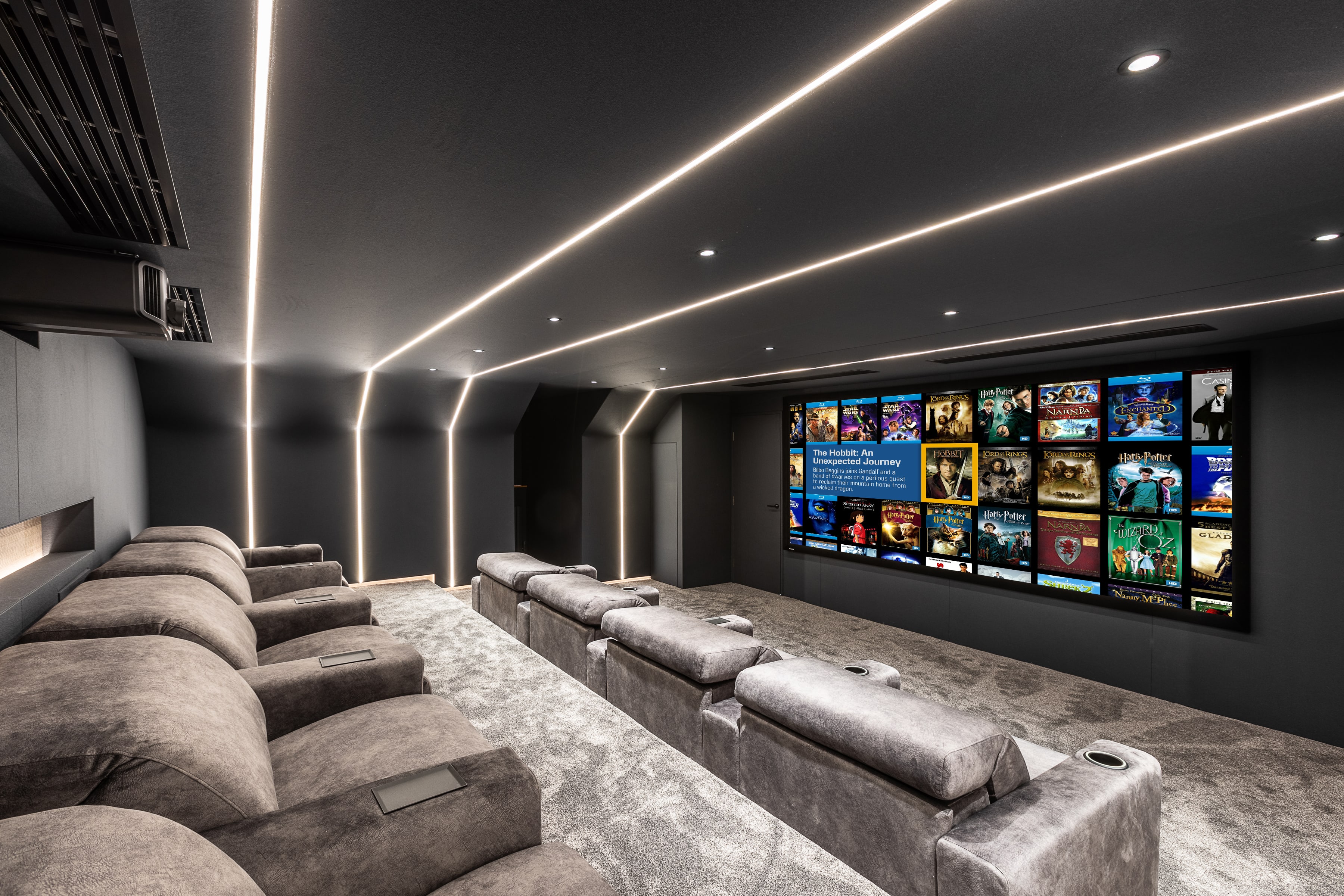 Modern Apartment Media Room Integration